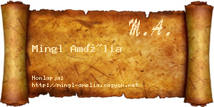 Mingl Amélia névjegykártya
